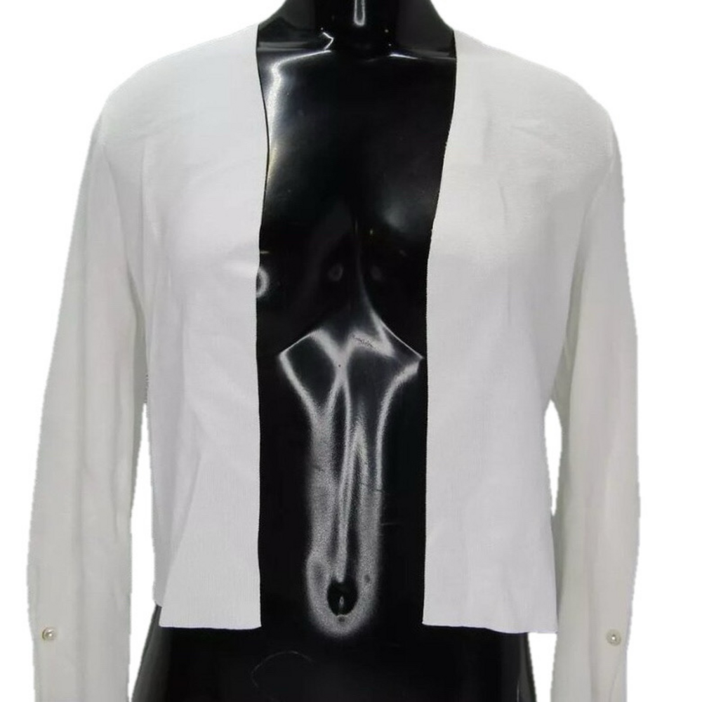 NEW JOSEPH RIBKOFF Womens Cardigan Vanilla White Cover Up Open Front